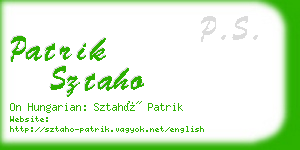 patrik sztaho business card